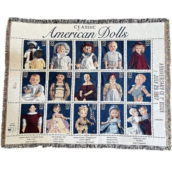 Unbranded Other - Classic American Dolls 1996 USPS Stamp Collection Royal Tapestry Jacquard Throw